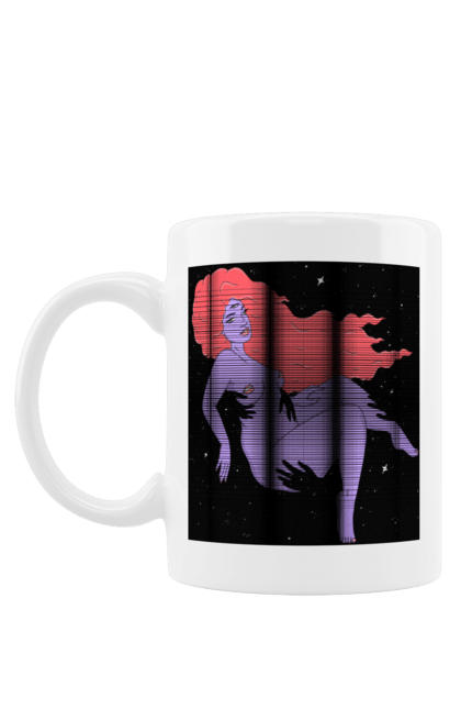 Чашка з принтом "Фіолетова Дівчина В Чорній Дирі". Дівчина, лапають. 2070702