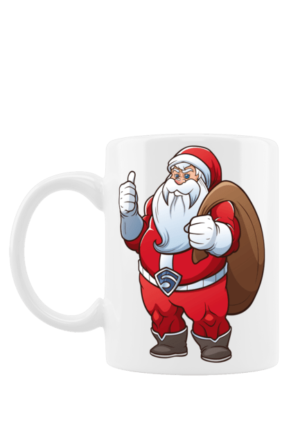 Чашка з принтом "Санта з торбою". Зима, новий рік, подарунки, різдво, санта. futbolka.stylus.ua
