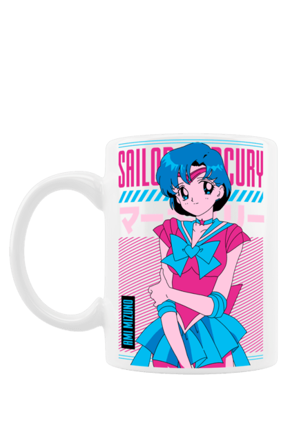 Чашка з принтом "Сейлор Мун Меркурій". Ami mizuno, sailor mercury, sailor moon, амі мідзуно, аніме, драма, махо-сьодзьо, сейлор меркурій, сейлор мун, серіал. 2070702