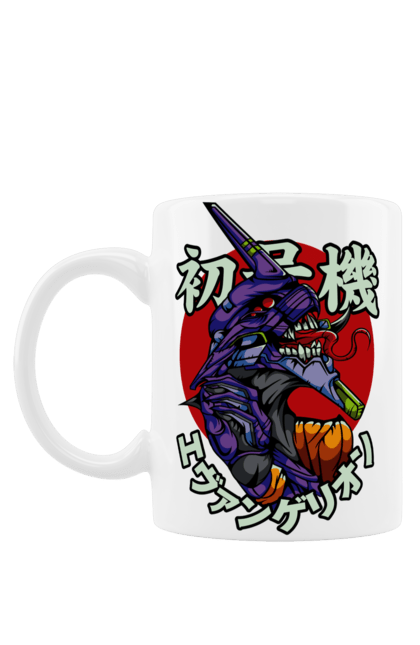 Mug with prints Evangelion. Angel, anime, eva 01, evangelion, manga, neon genesis evangelion, shinji. 2070702