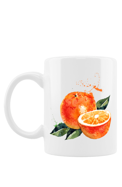 Чашка з принтом "Помаранчевий Апельсин". Апельсин, помаранчевий апельсин, фрукт, цитрус. CustomPrint.market