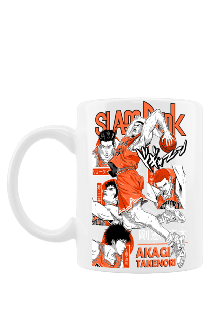 Mug with prints Slam Dunk Takenori Akagi. Anime, basketball, comedy, manga, school, shonen, slam dunk, sports anime, takenori akagi. 2070702