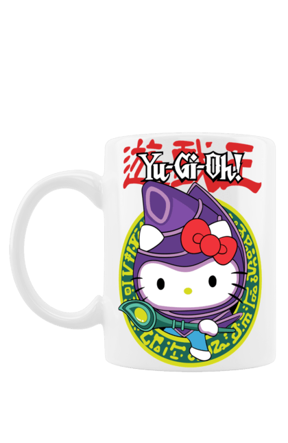 Чашка з принтом "Yu Gi Oh! Хелло Кітті". Hello kitty, yu gi oh, yu-gi-oh, аніме, бренд, кіт, кошеня, персонаж, хелло кітті. 2070702