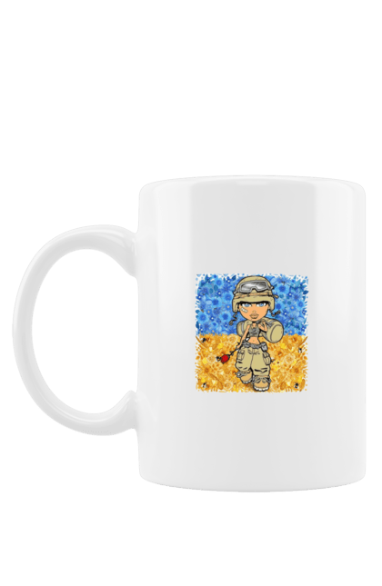 Чашка з принтом "Патріот". Военная, волонтер, девочка, красота, патриот. aslan