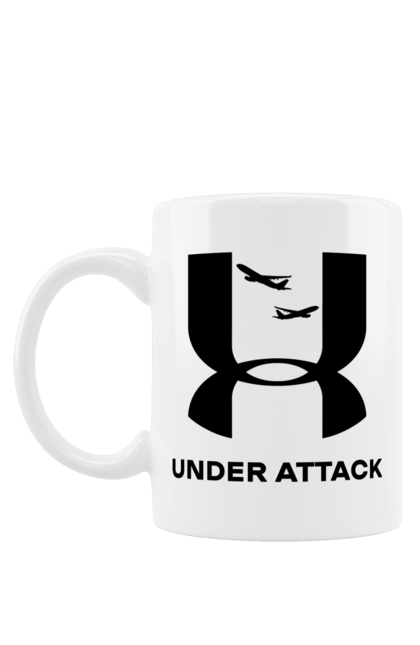 Чашка з принтом "Under Attack black". Андер армор, бренди, гумор, приколи, прикольні, ундер армор. 2070702
