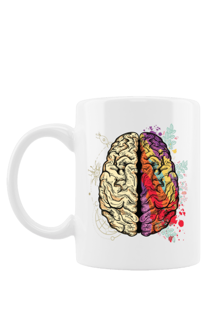 Чашка з принтом "Творчість та логіка". Бінарний, біткоїн, біткойн, валюта, гроші, крипто, наука, програміст, программист, творчество, техно, хакер, художник, цветной. 2070702