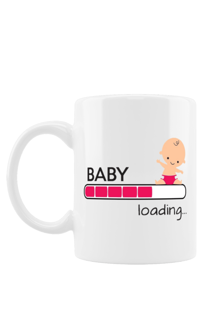 Чашка з принтом "Завантаження дитини". Baby loading, беременна, беременность, для беременных, для вагітних, завантаження дитини, загрузка ребенка. futbolka.stylus.ua