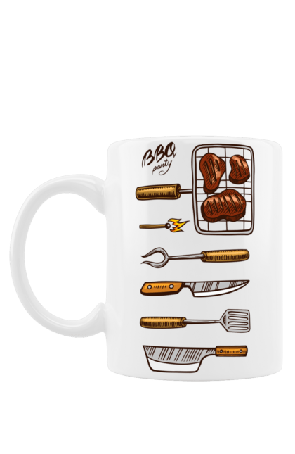 Чашка з принтом "Барбекю Паті". Барбекю, м`ясо, смажити. 2070702
