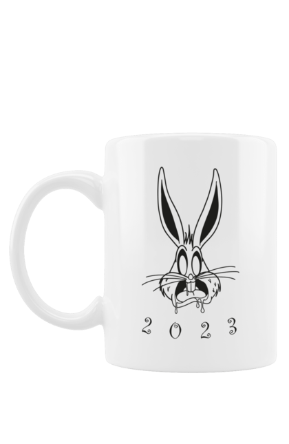 Чашка з принтом "Кролик 2023". 2023, заєць, зайчик, зима, кролик, новий рік, новорічне. CustomPrint.market