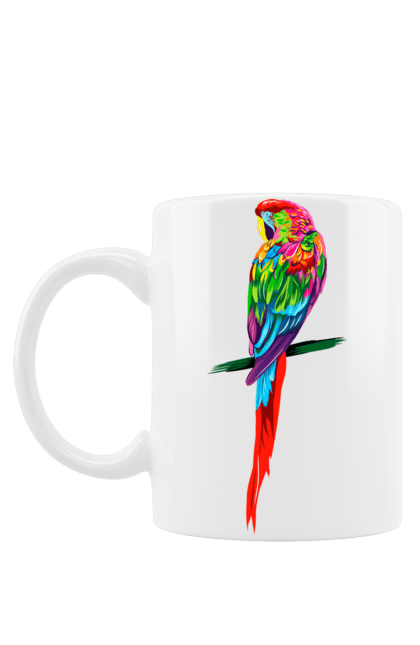 Чашка з принтом "Барвистий попугай". Барвистий, барвистий попугай, кольоровий, попугай, птахи. futbolka.stylus.ua