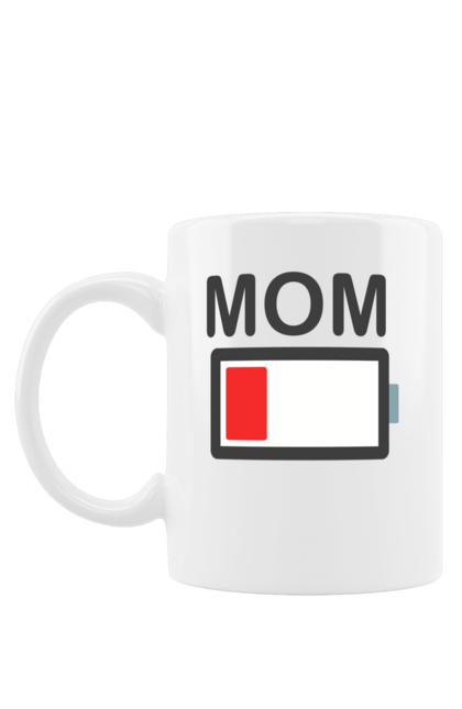 Чашка з принтом "Настрій Мами". Батарейка, для мами, енегрія, мамо, настрій, подарунок. CustomPrint.market