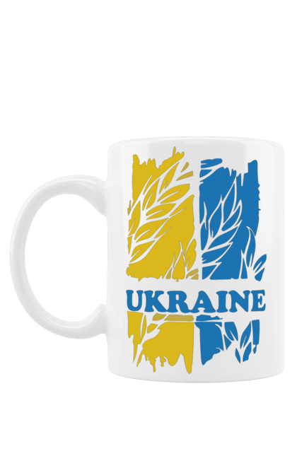 Чашка з принтом "Україна колоски пшениці". Колоски пшениці, символ україни, україна, україна колоски пшениці, українська символіка. 2070702