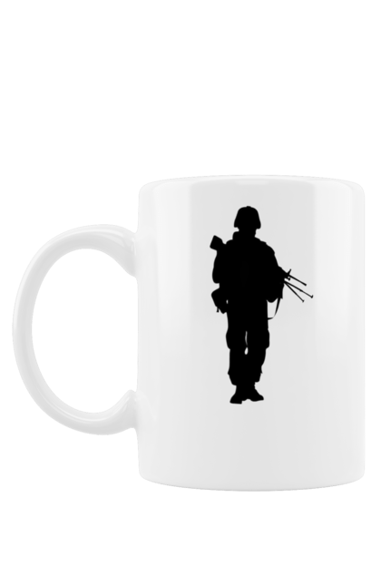 Чашка з принтом "Солдат". Война, войско, оружие, печаль, солдат. Milkstore