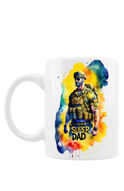 Чашка з принтом "Супер тато ЗСУ". День батька, день тата, зсу, люблю тата, супер, супер тато, супер тато зсу, тато, тато зсу, україна. 2070702