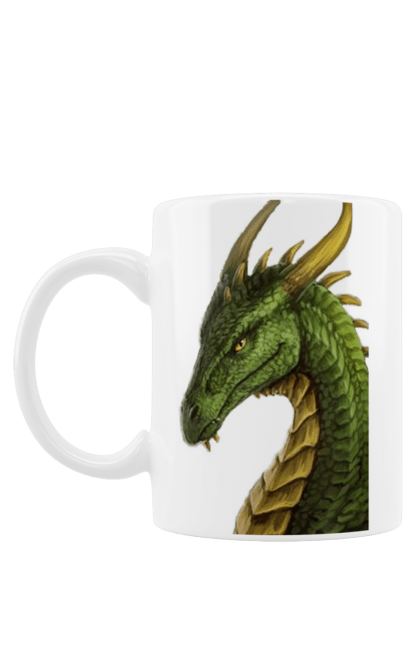 Чашка з принтом "Дракон". Вогонь, дракон, зелений, магия, яйцо. CustomPrint.market