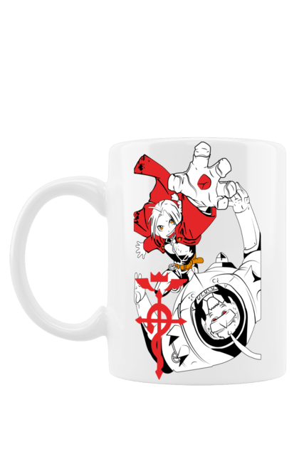 Mug with prints Fullmetal Alchemist. Adventures, alphonse elric, anime, edward elric, fullmetal alchemist, light novel, manga, steampunk. 2070702