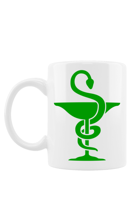 Чашка з принтом "Символ медицини". Аптека, змій, змія, зцілення, кубок, лікування, медицина, чаша. futbolka.stylus.ua