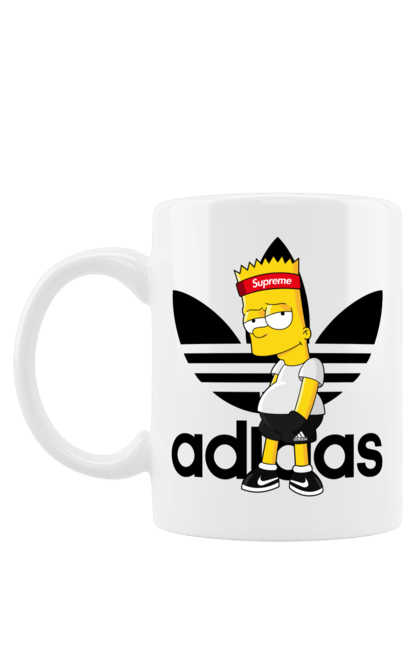 Чашка з принтом "Adidas Барт". Adidas, bart, адідас, барт, мультфільм, серіал, сімпсон. 2070702