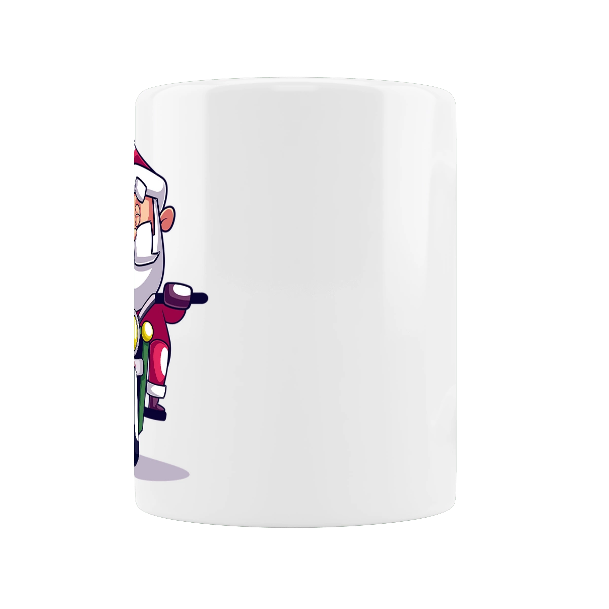 Счастливый санта на мотоцикле