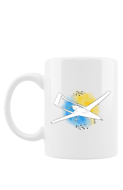 Чашка з принтом "Товариш байрактар". Акварель, байрактар, небо, славаукраїні, україна. 2070702