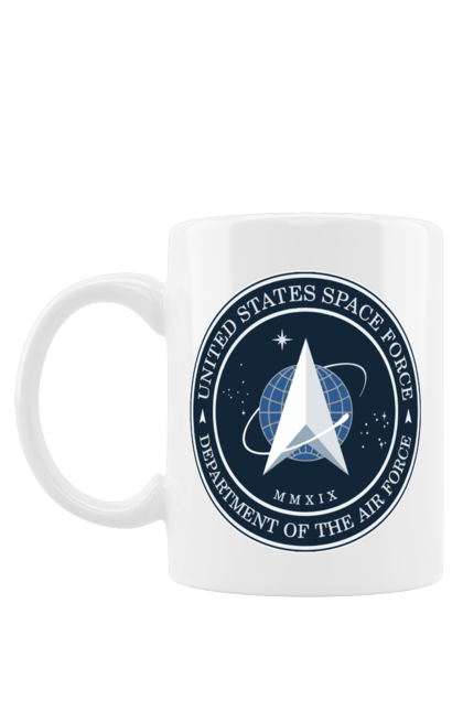 Mug with prints United States Space Force. Emblem, political, politics, space, space force, space travel, united states, ussf. 2070702