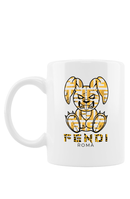 Чашка з принтом "Fendi". Fendi, бренд, будинок моди, заєць, італія, люкс, мода, одяг, сумка, фенді. 2070702