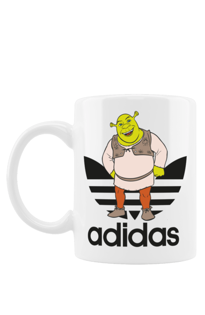 Чашка з принтом "Adidas Шрек". Adidas, shrek, адідас, мульт, мультфільм, огр, шрек. 2070702