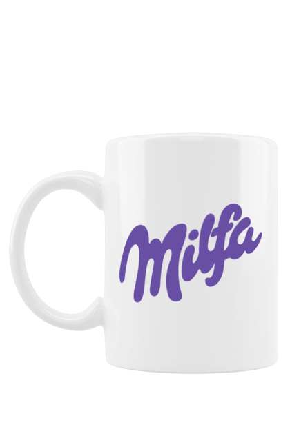 Чашка с принтом Milfa. Для взрослых, для женщин, мем, милка, милф, милфа, прикол, смешные. 2070702