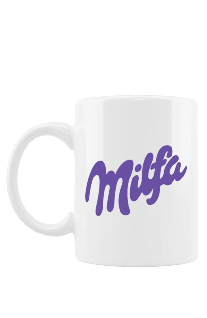 Чашка с принтом Milfa. Для взрослых, для женщин, мем, милка, милф, милфа, прикол, смешные. 2070702