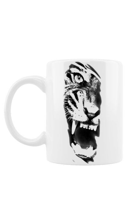 Чашка з принтом "Тигр". Зуби, ікла, небезпека, оскал, тигр, хижак. futbolka.stylus.ua