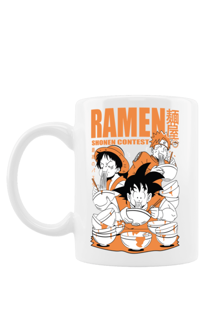Чашка с принтом Рамен. Anime, manga, ramen, аниме, гоку, еда, луффи, наруто, персонажи, рамен. 2070702