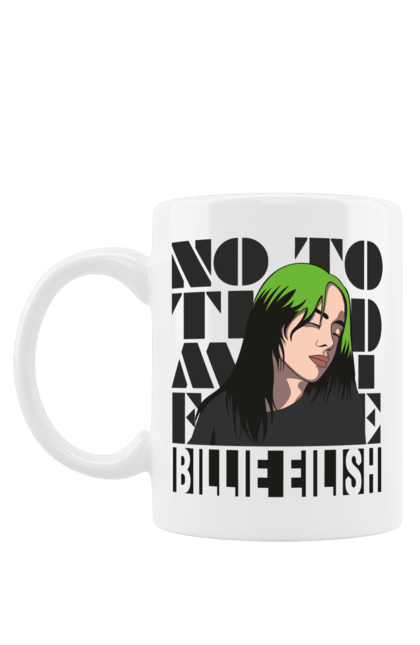 Чашка з принтом "Біллі Айліш". Біллі айліш, логотип біллі айліш, принт біллі айліш, співачка біллі айліш. 2070702
