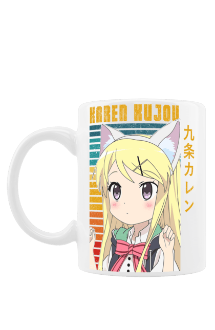 Mug with prints Kiniro Mosaic Karen Kujo. Anime, gold mosaic, karen, karen kujo, kiniro mosaic, kinmoza, manga. 2070702