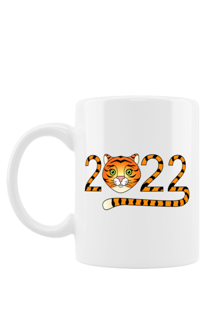 Чашка з принтом "Новий рік тигра 2022". 2022, зима, новий рік, різдво, сніг, тигр. futbolka.stylus.ua
