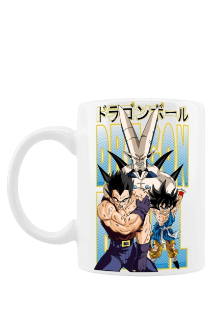 Mug with prints Dragon Ball. Anime, dragon ball, goku, manga, tv series, vegeta. 2070702