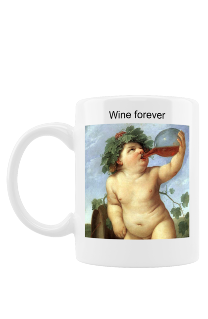 Чашка з принтом "Чашка Діоніс". Wine forever, вино, греція, дионис, діоніс, жарти, малюнок, мифы, міфи. Print Shop