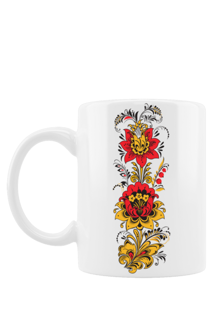 Чашка з принтом "Український орнамент". Вишивка, візерунок, орнамент, прикраса. aslan