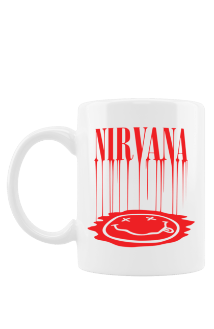 Mug with prints Nirvana. Alternative rock, grunge, hard rock, kurt cobain, nirvana, punk rock, rock band. 2070702