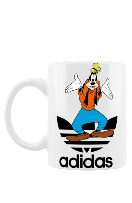 Чашка з принтом "Adidas Гуфі". Adidas, goofy, адідас, гуфі, мультсеріал, мультфільм, пес, собака. 2070702