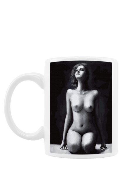 Чашка з принтом "Краса тіла". Вигини жіночого тіла, грація тіла, груди, жіноче тіло, жіночі груди, краса тіла. 2070702