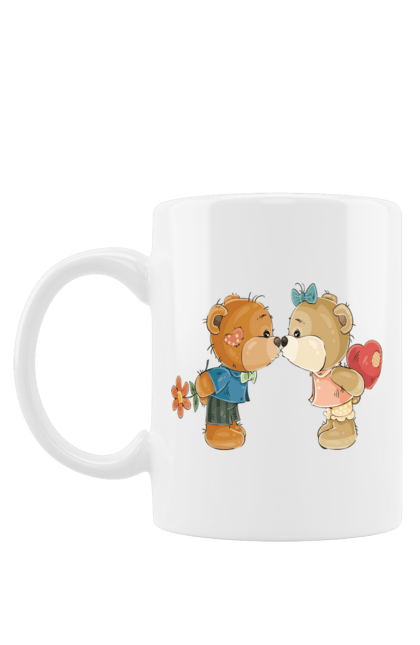 Чашка з принтом "Ведмедики цілуються". Ведмедики, ведмідь, цілуватися. Sector