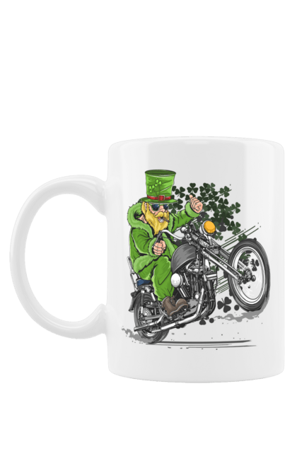 Чашка з принтом "Патрік На Мотоциклі". Мотоцикл, патрик, свято. 2070702