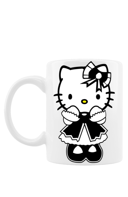 Чашка з принтом "Хелло Кітті". Hello kitty, бант, бренд, кіт, кошеня, персонаж, плаття, сукня, хелло кітті. futbolka.stylus.ua