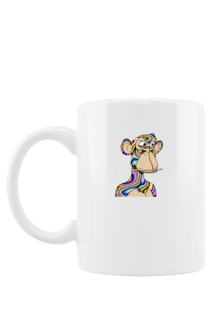 Чашка з принтом "Брутальна обезьяна". Вуличний стиль, голограма, нфт, обезьяна, стиль. CustomPrint.market