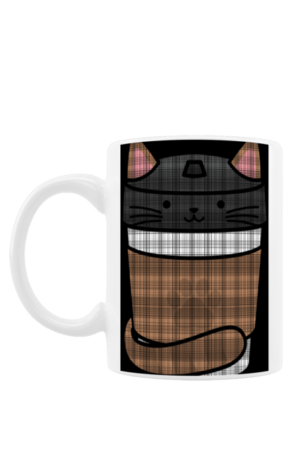 Чашка з принтом "Кава кіт". Кава, кит, лапки, хвіст. futbolka.stylus.ua