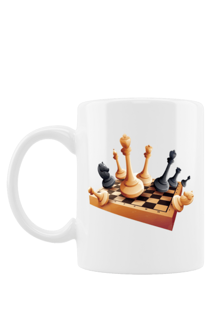 Чашка з принтом "Шахи На Дошці". Настільна гра, шахи, шахова дошка. CustomPrint.market