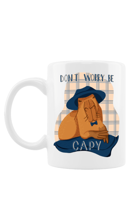 Mug with prints Capybara. Animal, capybara, rodent. 2070702