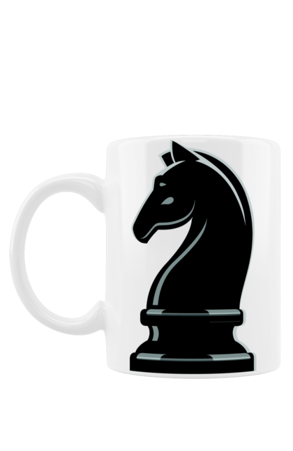 Чашка з принтом "Шаховий Кінь". Кінь, настільна гра, шахи. CustomPrint.market