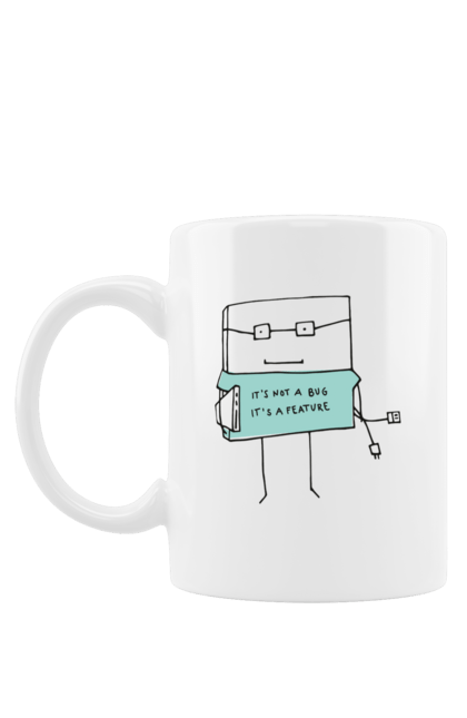 Чашка з принтом "Це не баг це фіча". Angular, c, css, html, it, javascript, jquery, php, python, react, svelt, vue, айтишник, айті, гумор, код, кодувати, прогер, програміст, програмісти, ти ж, ти ж програміст, тиж програміст. 2070702