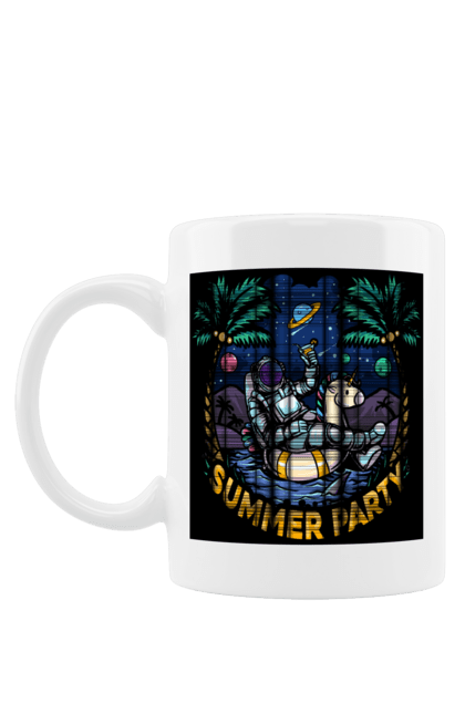 Чашка з принтом "Літній Паті З Космонавтом". Космонавт, космос, літо. 2070702